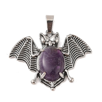Natural Amethyst Pendants G-G871-02AS-01-1