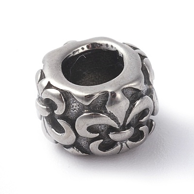 316 Surgical Stainless Steel European Beads STAS-F190-02AS-1