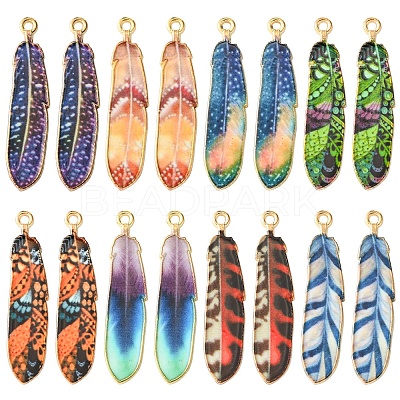 16Pcs 8 Styles Alloy Enamel Pendants FIND-FS0002-69-1