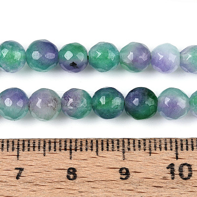 Dyed Natural White Jade Beads Strands G-T139-6mm-60-18-1