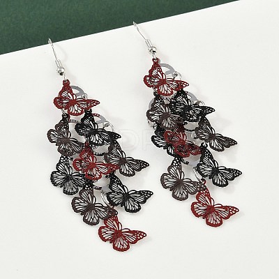 430 Stainless Steel Butterfly Dangle Earrings EJEW-A137-02P-04-1