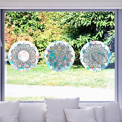 3Pcs 3 Style Waterproof PVC Electrostatic Wall Stickers Brick Pattern Stickers DIY-GF0003-70-1