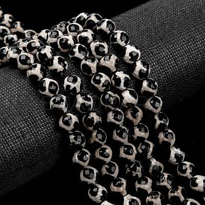 Tibetan Style Turtle Back Pattern dZi Beads G-H1454-1-1