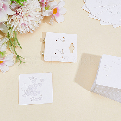 200Pcs Square Paper Earring Display Cards CDIS-ME0001-01A-1