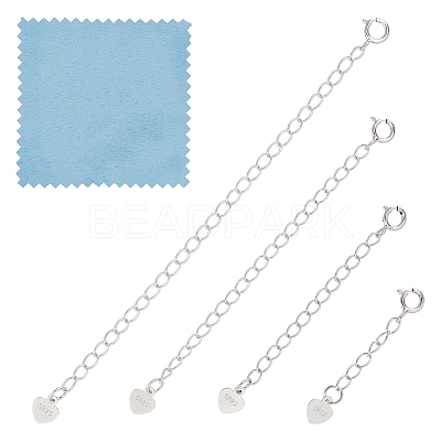 4Pcs 4 Styles Sterling Silver Chain Extender Sets DIY-GO0002-28-1
