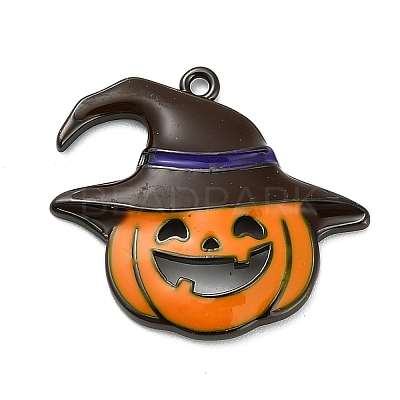 Halloween Brass Enamel Pendants KK-F915-01F-B-1