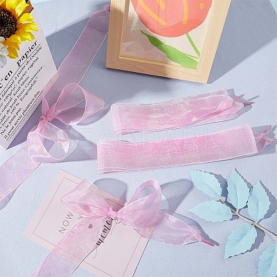 2 Pairs 2 Style Gradient Color Nylon Chiffon Shoe Laces FIND-GF0004-83A-1