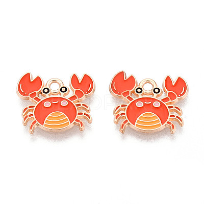 Marine Animals Alloy Enamel Pendants ENAM-T022-34G-1