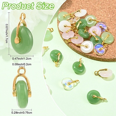 30Pcs 5 Colors Glass Imitation Gemstone Pendants FIND-YW0012-39-1