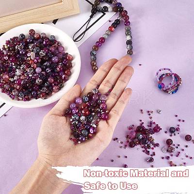 2 Bag Glass Round Beads Set JX547O-1