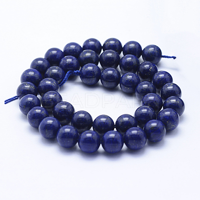 Natural Lapis Lazuli Beads Strands G-P342-01-10mm-A-1