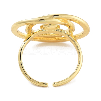 Rack Plating Brass Open Cuff Ring Settings KK-Z071-30G-1