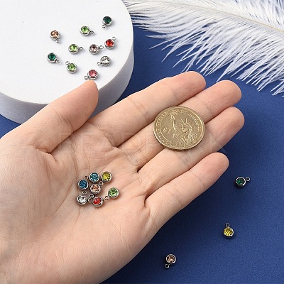 20Pcs 303 Stainless Steel Rhinestone Charms STAS-YW0001-17-1