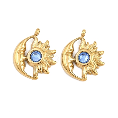 304 Stainless Steel Rhinestone Pendants STAS-Z166-24G-03-1