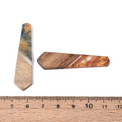 Opaque Resin & Walnut Wood Pendants RESI-T060-57M-1-1