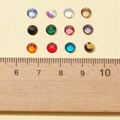 480Pcs 12 Colors Glass Flat Back Rhinestone RGLA-FS0001-05-1