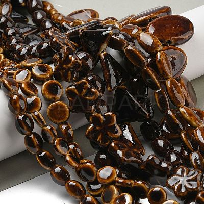 Handmade Porcelain Beads Strands PORC-B002-19D-1