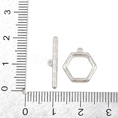 Hexagon Brass Toggle Clasps KK-G548-40P-1