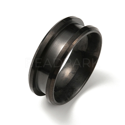 201 Stainless Steel Grooved Finger Ring Settings RJEW-WH0010-08C-EB-1-1