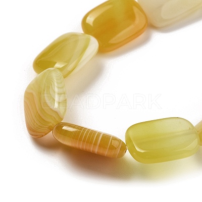Natural Yellow Agate Beads Strands G-K392-B01-13x18mm-1