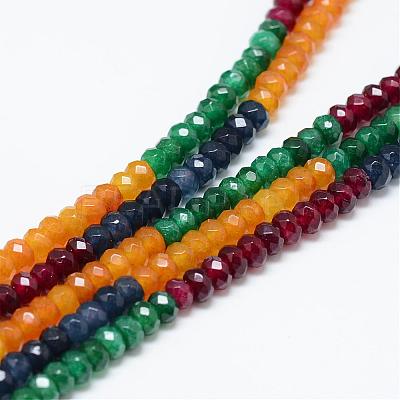 Natural White Jade Bead Strands G-R343-2x4-43-1
