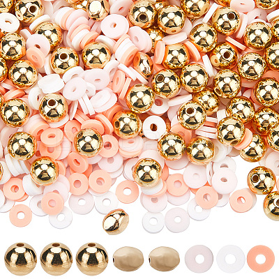 Handmade Polymer Clay Beads with CCB Plastic Beads Jewelry Making Findings Kit DIY-SC0025-50-1