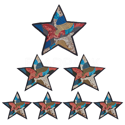 Star Sew on PVC Sequins Patches PATC-FG0001-15-1