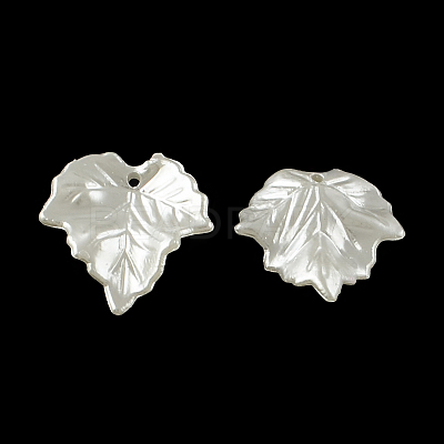 Leaf ABS Plastic Imitation Pearl Pendants X-OACR-R016-43-1