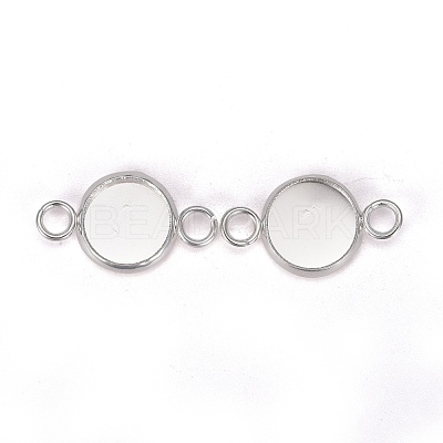 201 Stainless Steel Cabochon Connector Settings STAS-F191-15S-B-1