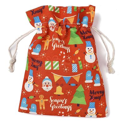 Christmas Theme Cloth Printed Storage Bags ABAG-F010-02C-03-1