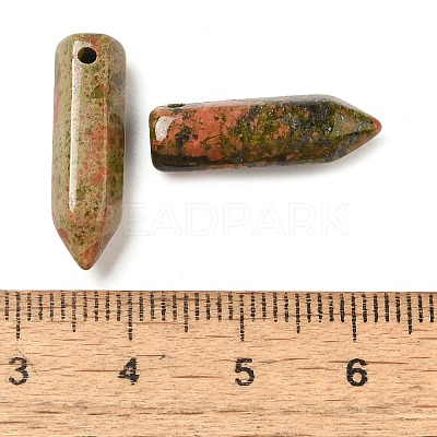 Natural Unakite Pointed Pendants G-C158-05J-1