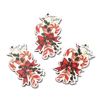 Single Face Printed Wood Big Pendants WOOD-D025-06-1