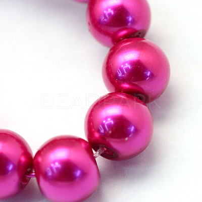 Baking Paint Pearlized Glass Pearl Round Bead Strands X-HY-Q330-8mm-17-1