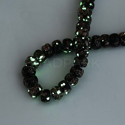 Luminous Handmade Gold Foil Glass Beads Strands FOIL-N029-02A-01-1