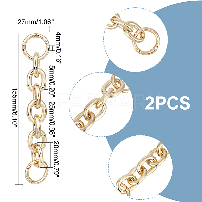 2PCS Alloy Cable Chain Purse Strap Extenders FIND-UN0002-13LG-1