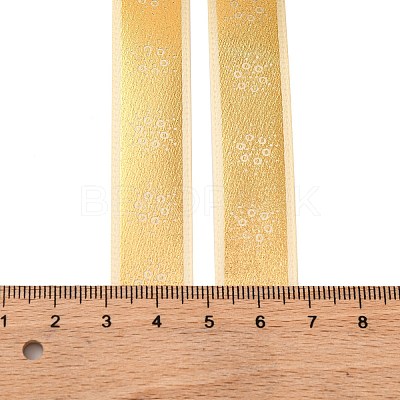 5 Yards Christmas Gold Stamping Polyester Printed Ribbon OCOR-A008-01A-1