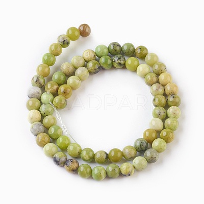 Natural Serpentine Beads Strands G-G767-04-6mm-1