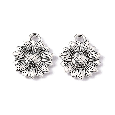 Sunflower Tibetan Style Alloy Pendants X-TIBEP-R344-35AS-LF-1