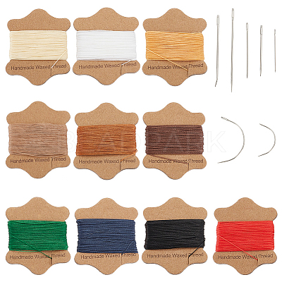 10 Cards 10 Colors Round Waxed Nylon Cord Sets YC-PH0002-42-1