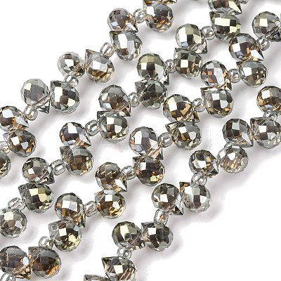 Transparent Electroplate Glass Beads Strands EGLA-F152A-FR05-1