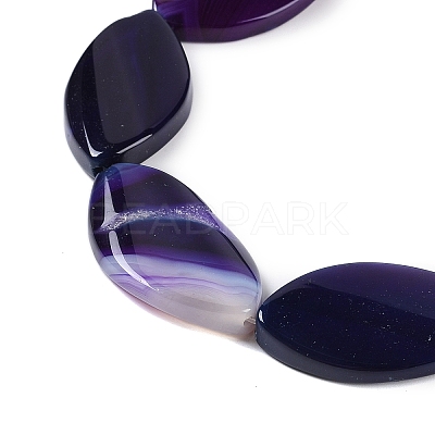 Natural Purple Banded Agate Beads Strands G-C141-A01-01-1