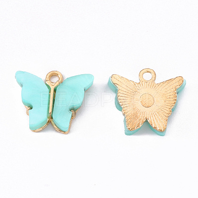 Alloy Acrylic Pendants X-ENAM-R136-01A-1