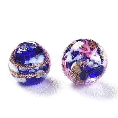Handmade Gold Sand Lampwork Beads X-LAMP-T006-10B-1