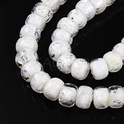 Luminous Handmade Silver Foil Glass Beads Strands FOIL-N029-02B-01-1