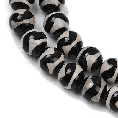 Tibetan Style dZi Beads Strands G-U022-A01-10mm-1