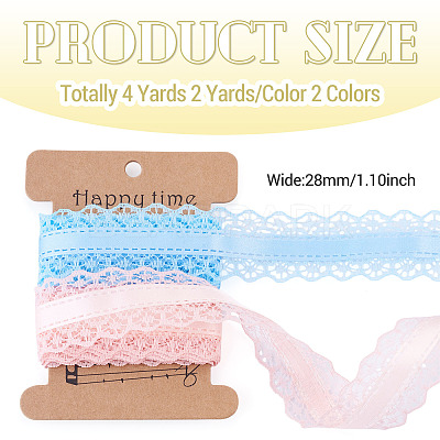 4 Yards 2 Colors Polyester Lace Trim OCOR-TADJ0001-02C-1