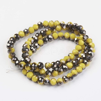 Electroplate Opaque Glass Beads Strands EGLA-A034-P1mm-P06-1