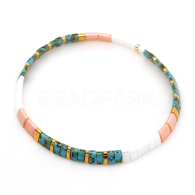 Bohemian Glass Seed Beaded Stretch Bracelets JM4508-45-1