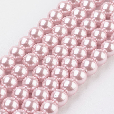 Eco-Friendly Glass Pearl Beads Strands X-HY-A008-8mm-RB109-1