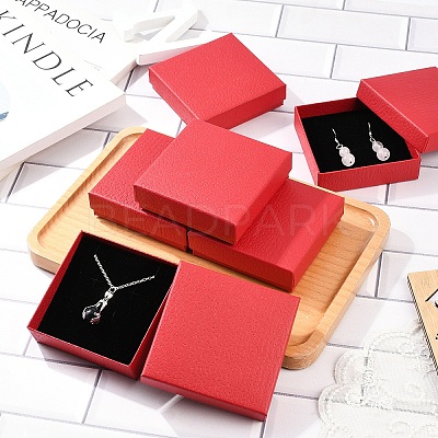 6Pcs Square Cardboard Necklace Box CBOX-YW0001-05B-1